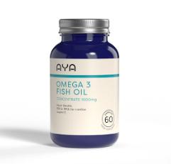AYA Omega 3 Fish Oil 1000mg - 60 Capsules - Heart Health, EPA & DHA for cardiac support
