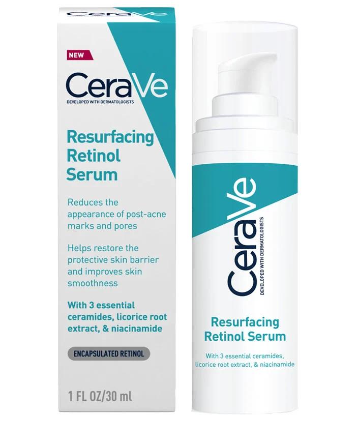 CeraVe Retinol Serum 30ml - Reduces Post-Acne Marks & Pores, Restores Skin Barrier