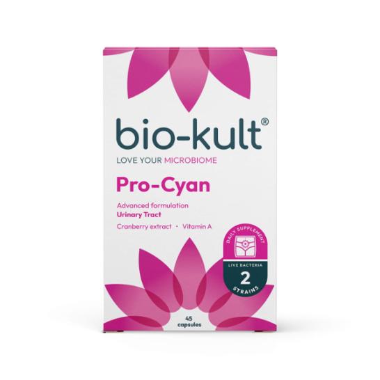 Bio-Kult Pro-Cyan Probiotic 45 Capsules - Advanced Formulation for Urinary Tract with Cranberry extract, Vitamin A & Live Bacteria