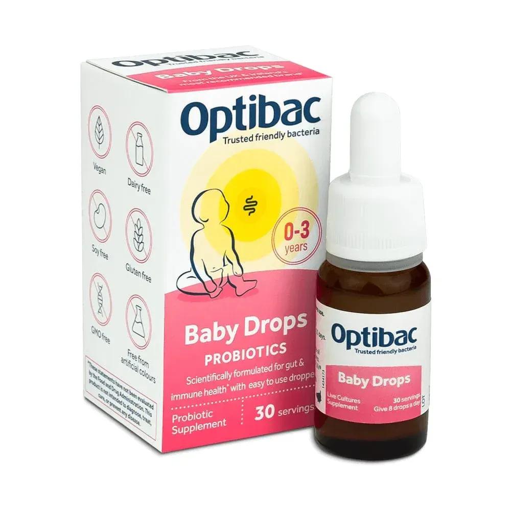 OptiBac Baby Drops 10ml | Vegan, Gluten Free, 1 Billion live cultures, 0-3 years