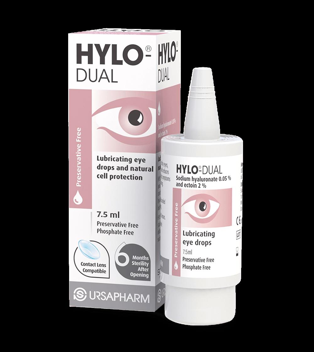 HYLO Dual Eye Drops 7.5ml Preservative Free Contact Lens Compatible