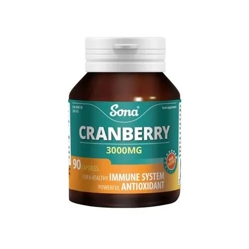 Sona Cranberry 3000mg Capsules 90 Pack Immune System Antioxidant