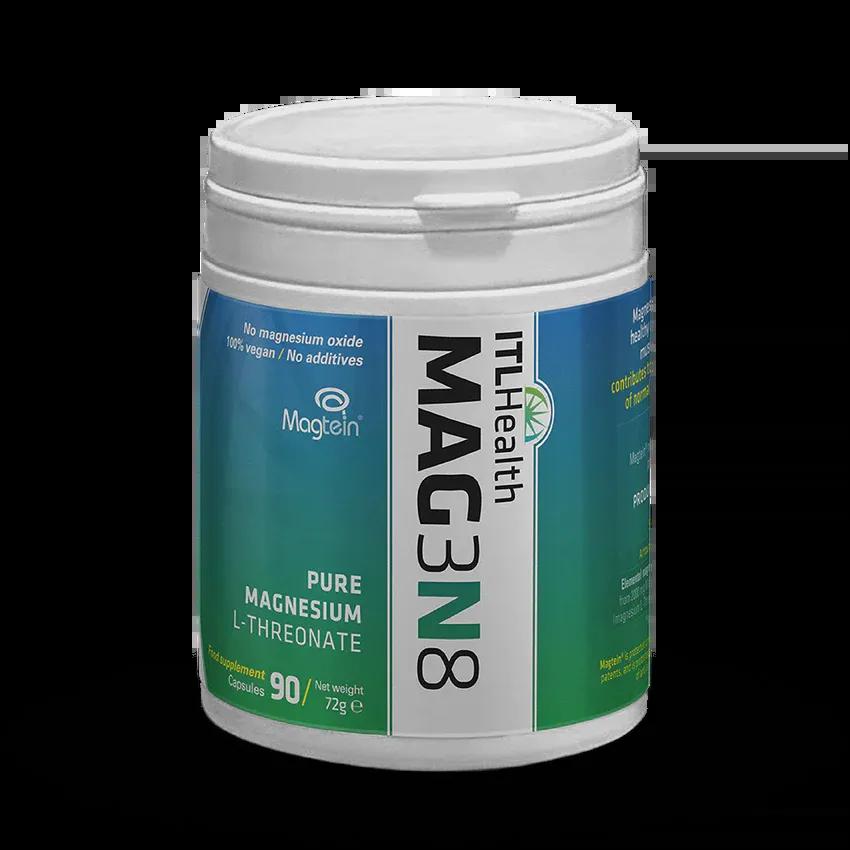 ITL Health MAG3N8 Magnesium L-Threonate 90 Capsules - Magtein, Pure Magnesium Threonate, Vegan