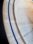 Wooden Sycamore Bowl with Blue Rim Design image