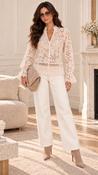 SIENNA LACE BLOUSE - CREAM image