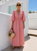 THE CAPRI CORAL MIDI DRESS