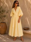THE AMALFI SOLEIL DRESS - LEMON