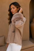 THE ALESSIA FUR CUFF JACKET - TAUPE image