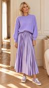 METALLIC MUSE PLEATED SKIRT - LILAC image
