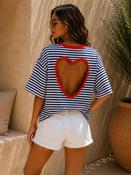 THE HEARTBREAKER STRIPE TEE - NAVY image