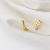 T-SHAPE PAVÉ CRYSTAL MINI HUGGI - GOLD