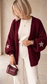 CELESTE CRYSTAL STAR CARDIGAN - BORDEAUX