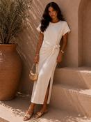 THE RIVIERA KNOT DRESS - CREAM image