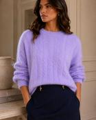 THE SOLENNE ALPACA CABLE KNIT - LILAC