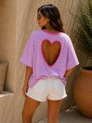 THE HEARTBREAKER STRIPE TEE - LILAC image