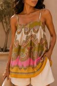 THE POSTIANO PAISLEY CAMI - KHAKI