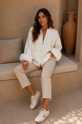 THE ALESSIA FUR CUFF JACKET - IVORY image