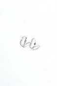 WAVE PAVÉ CRYSTAL SKINNY HOOPS - SILVER