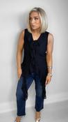 CELESTE CHIFFON ROSE TOP - BLACK image