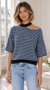 AMELIE CUT OUT KNIT - BLUE image