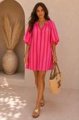 THE SORRENTO COTTON DRESS - CERISE image
