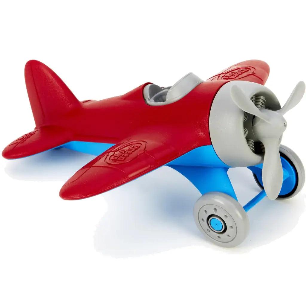 Green Toys Airplane Red Recycled Plastic Toy with Propeller and Wheels
