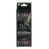 Icon Quick Drying Art Markers Dual Tipped - Brush &amp; Fine Point - Nature - 6 Pack