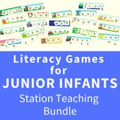 Literacy Games for Junior Infants - English Station Teaching Bundle image