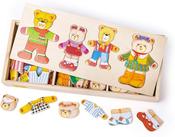 Wooden Bear Family Dress-Up Puzzle with Storage Box image