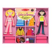 Melissa &amp; Doug Abby and Emma Deluxe Magnetic Wooden Dress-Up Dolls Play Set