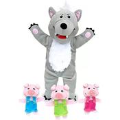 BIG BAD WOLF &amp; THE THREE LITTLE PIGS: Hand and fingers puppets set image
