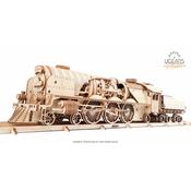 UGears V-Express Steam Train with Tender - Mechanical 3D Puzzle image