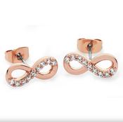 Tipperary Crystal Part Stone Set Infinity Stud Earrings Rose Gold image
