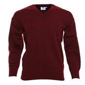 Deer Park Plain V-Neck School Jumper - Wine - S