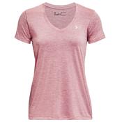 Under Armour Ladies Tech Twist V-Neck - Pink/White - S