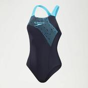 Speedo Women's Medley Logo Medalist Swimsuit - Blue - 32