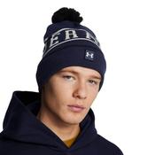 Under Armour Halftime Pom Beanie - Navy/White image