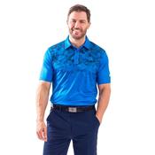 Island Green Mens Printed Polo Shirt - BLUE - 2XL