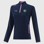 Laois GAA O'Neills Women's Hydra Brushed Half Zip Top - Marine/Pink - 13/14 yrs