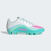 adidas Messi F50 Club FG Kids Football Boots - White/Pink/Aqua - 5.5