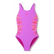 Speedo Girls Muscleback One Piece Swimsuit - PURPLE ORANGE , 5/6 yrs image
