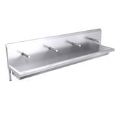 2400mm High Back Wash Trough, Sensor Operated Taps