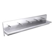 3000mm High Back Wash Trough, Sensor Operated Taps