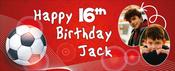 Personalised Party Banner (Red Football Birthday) - Config