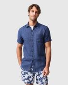 Rodd &amp;amp; Gunn Palm Beach Linen Shirt-Marine
