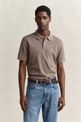 Gant Regular Fit Shield S/S Pique Polo - Dark Hazelnut Melange