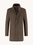 A Fish Named Fred Funnel Neck Coat-chocolate brown image