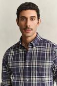 Gant Regular Fit Poplin Check Shirt - 251  Mist Taupe