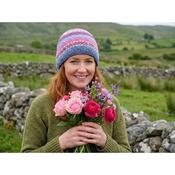 Hand knitted Pink and White Multicolored Woolen Winter Beanie WO58