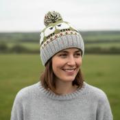 Hand Knit Pure Wool Beanie Sheep In The Meadow Design NK1002 Fine Knit
